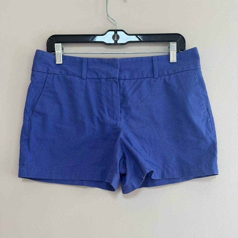 LOFT NWT Flat Front Periwinkle Blue Cotton Chino 3" Shorts Pockets, size 6